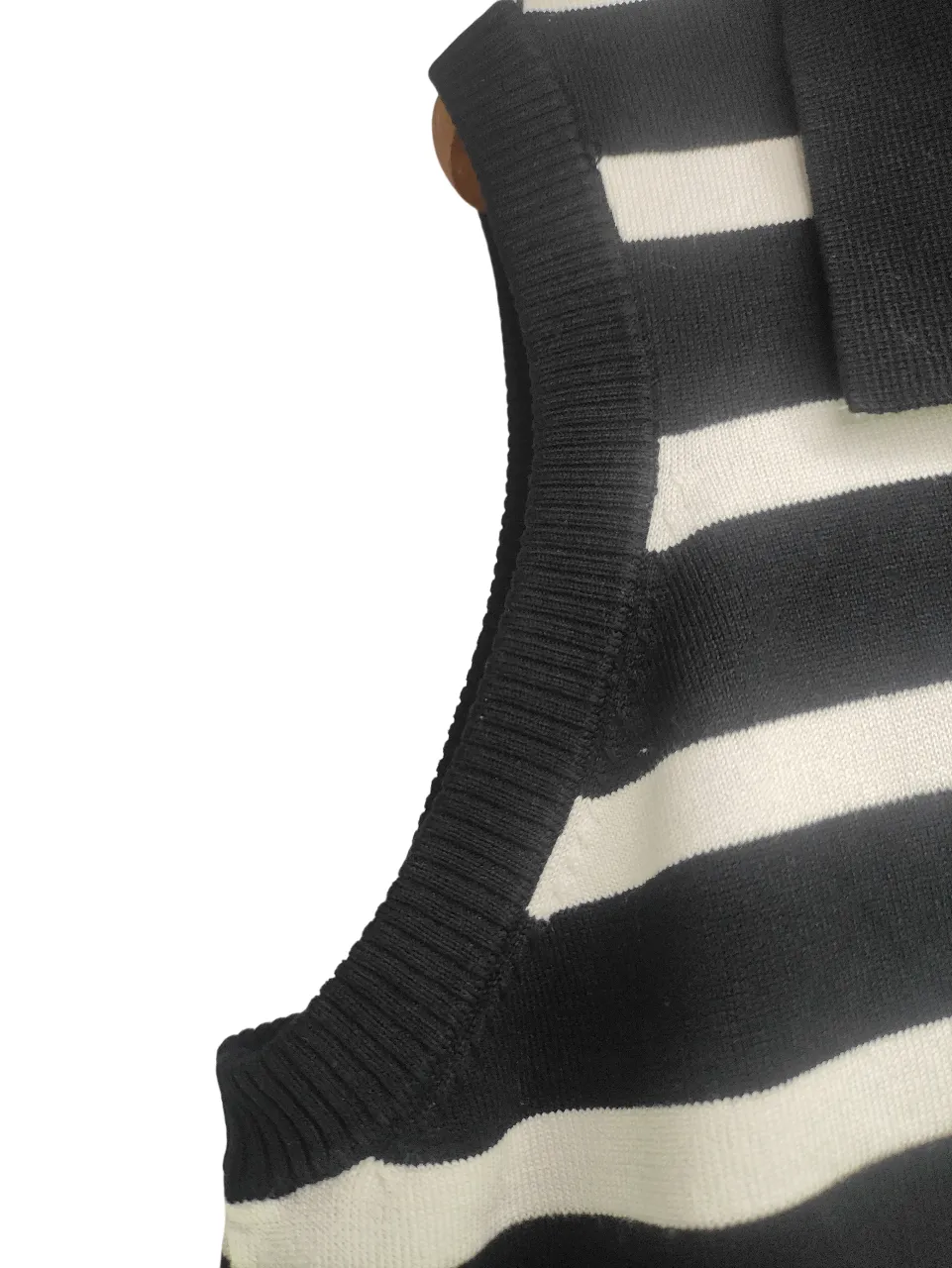 Bare Chic Black & White Striped Sleeveless Knit Crop Top