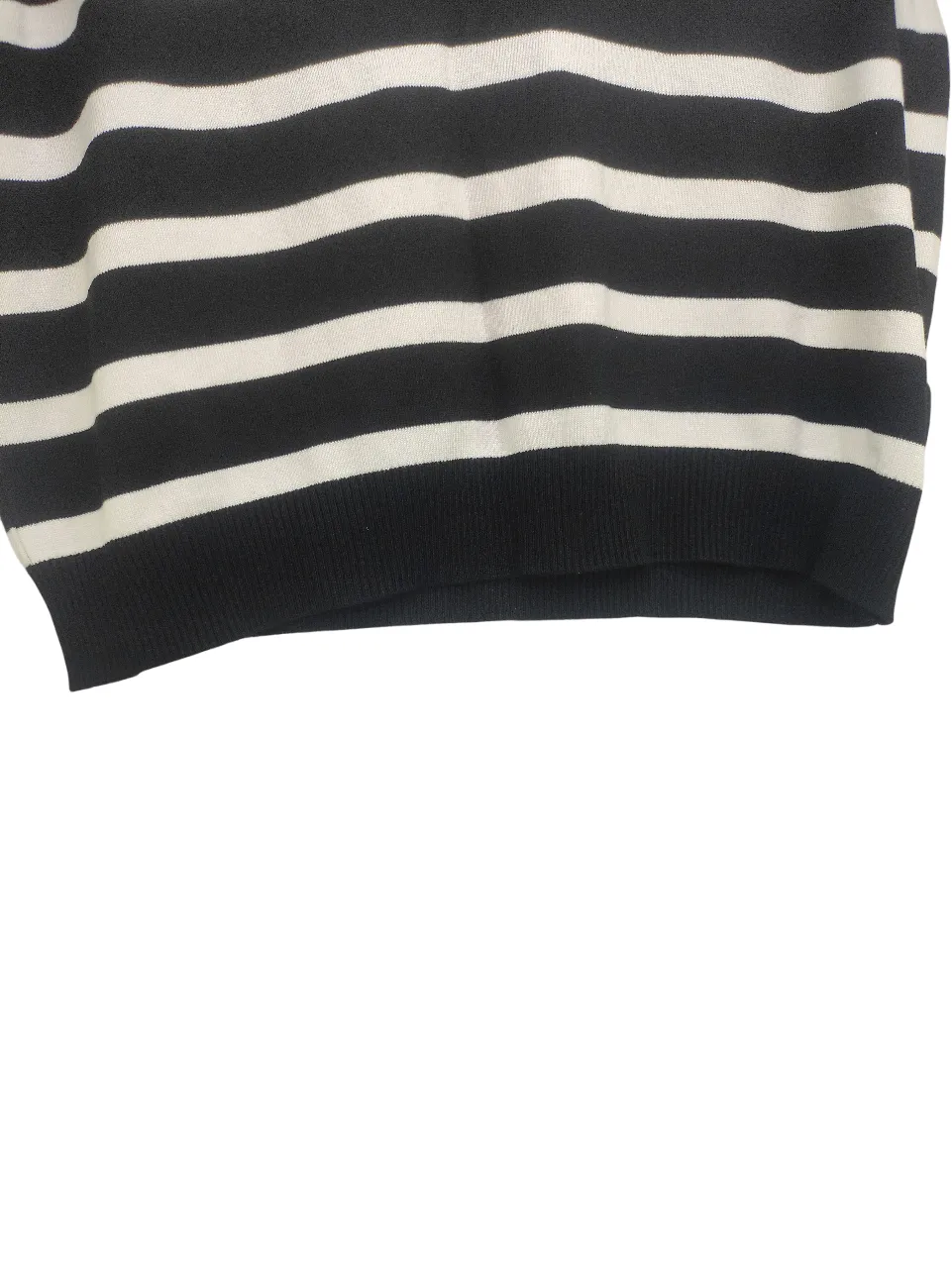Bare Chic Black & White Striped Sleeveless Knit Crop Top