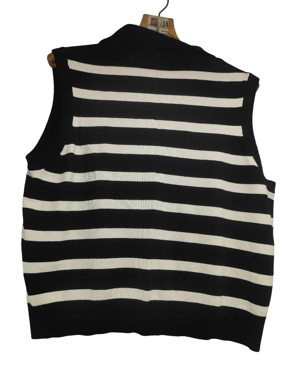 Bare Chic Black & White Striped Sleeveless Knit Crop Top