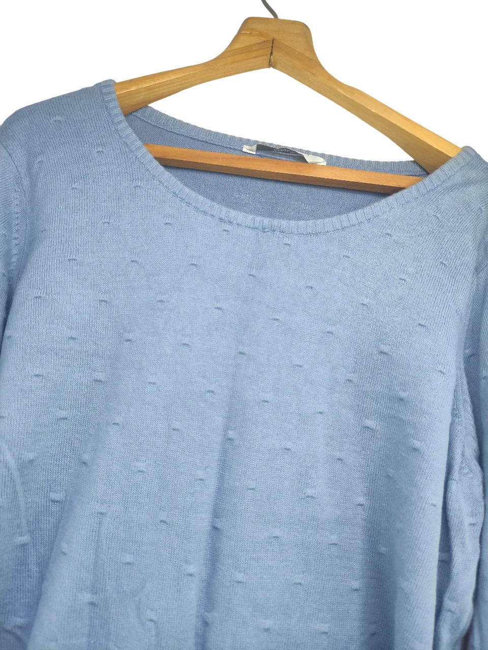 ONLY Powder Blue Textured Knit Long Sleeve Top (Size 42)