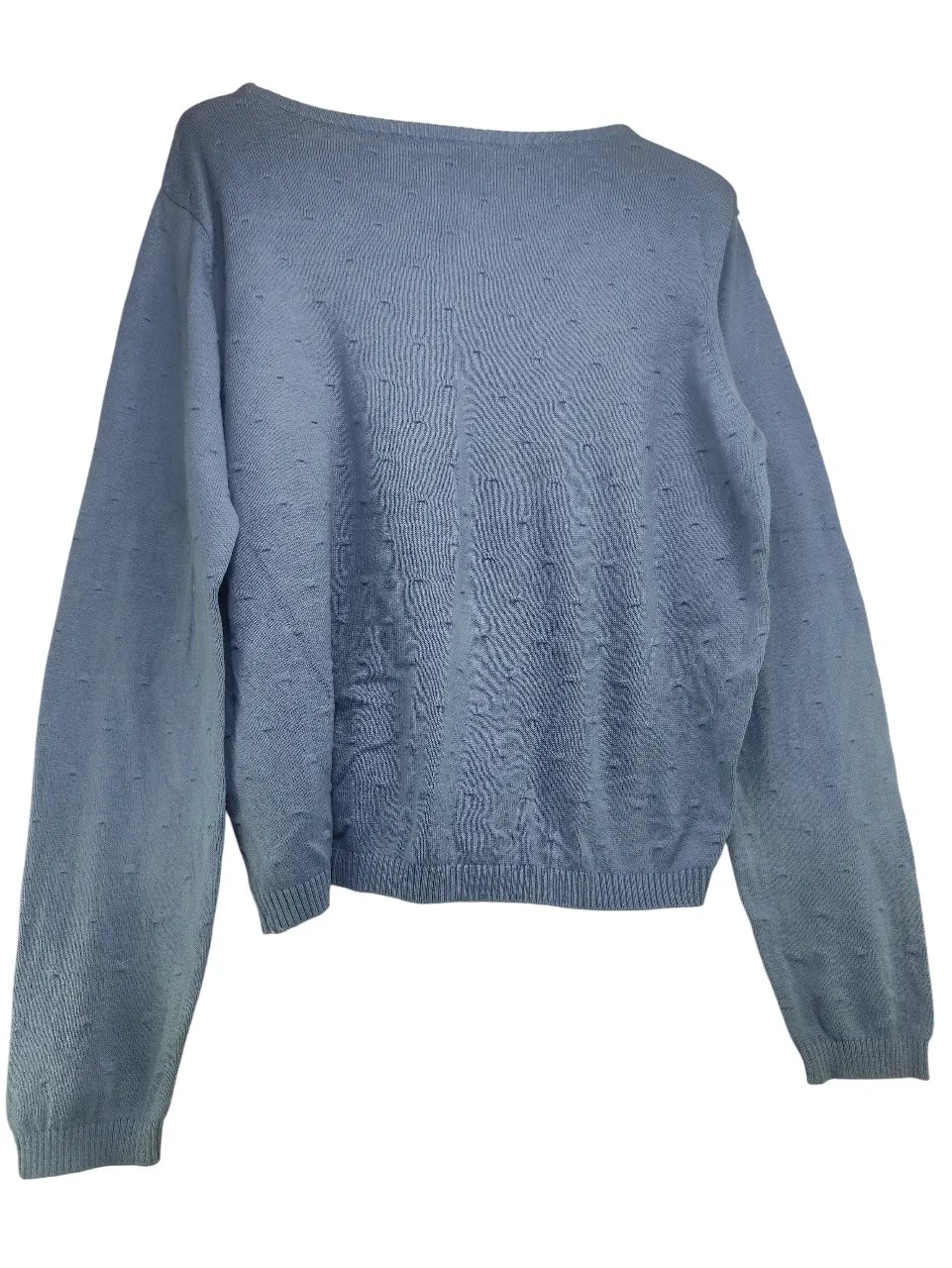 ONLY Powder Blue Textured Knit Long Sleeve Top (Size 42)