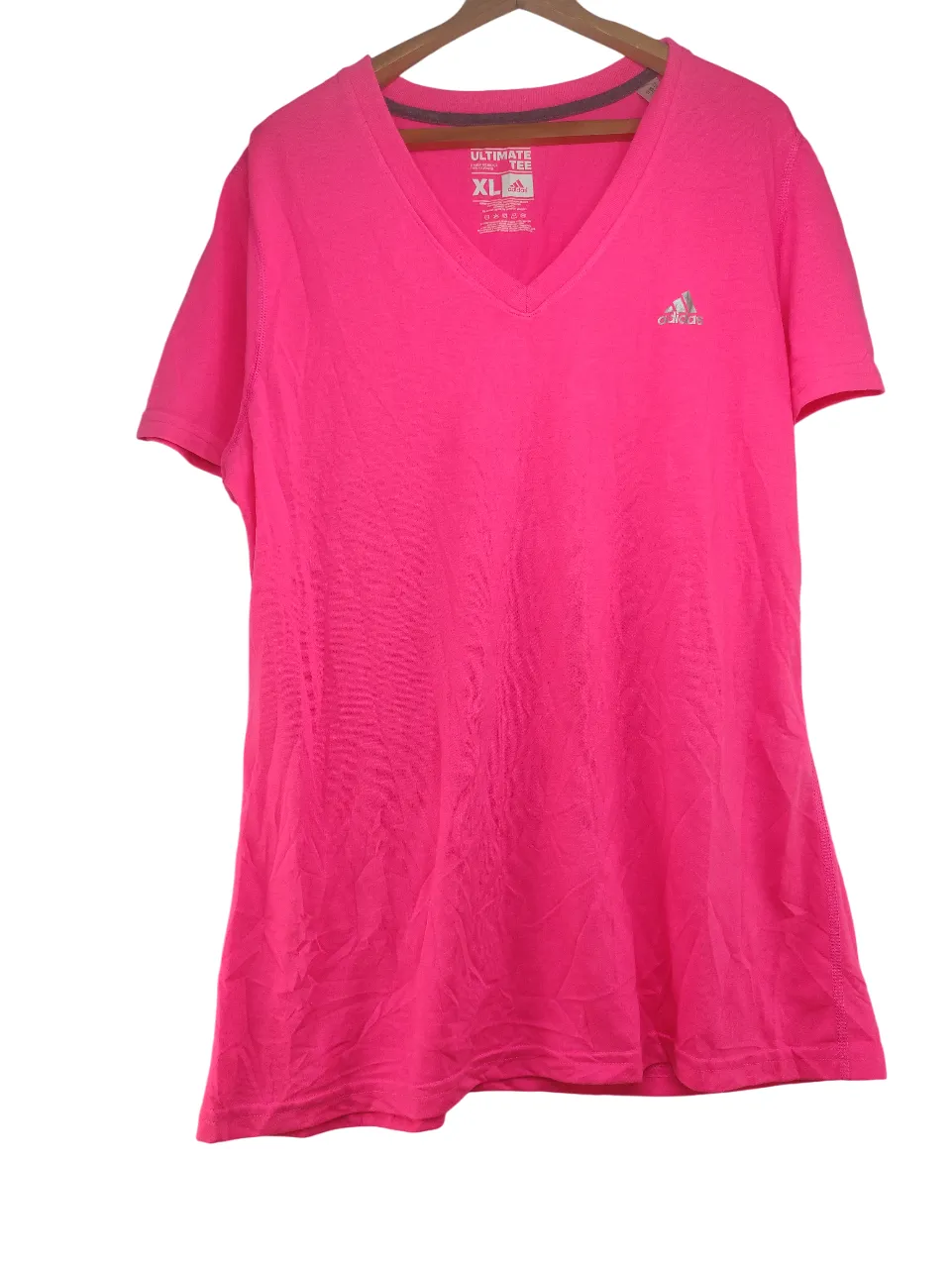 Adidas Pink V-Neck T-Shirt