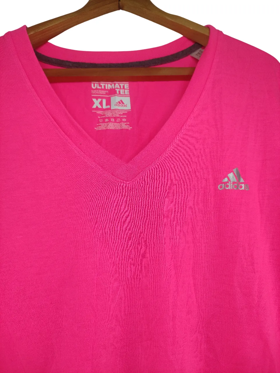 Adidas Pink V-Neck T-Shirt