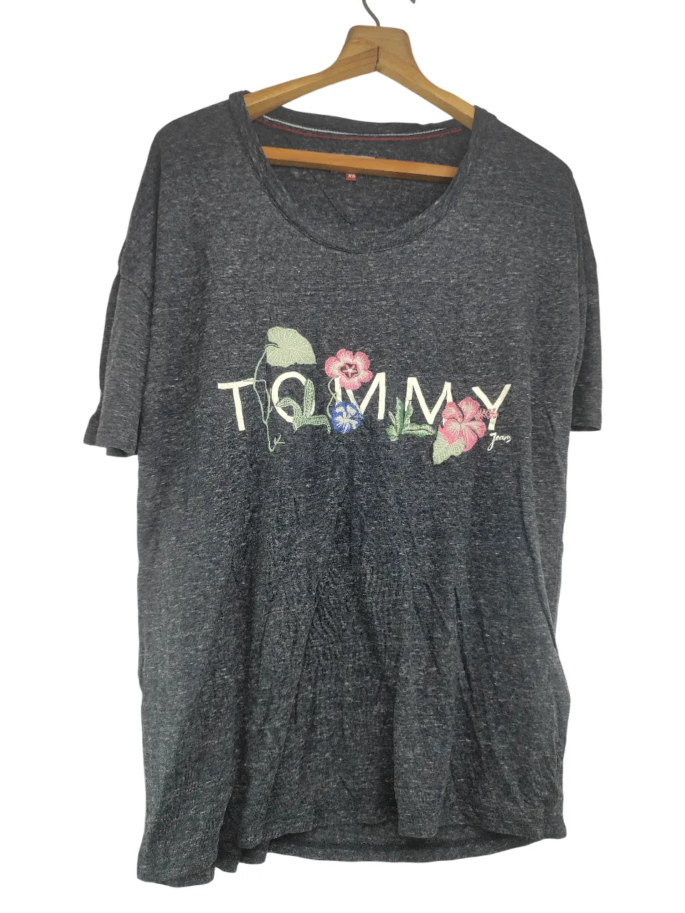  Tommy Stylish Gray Printed Tee  shirt