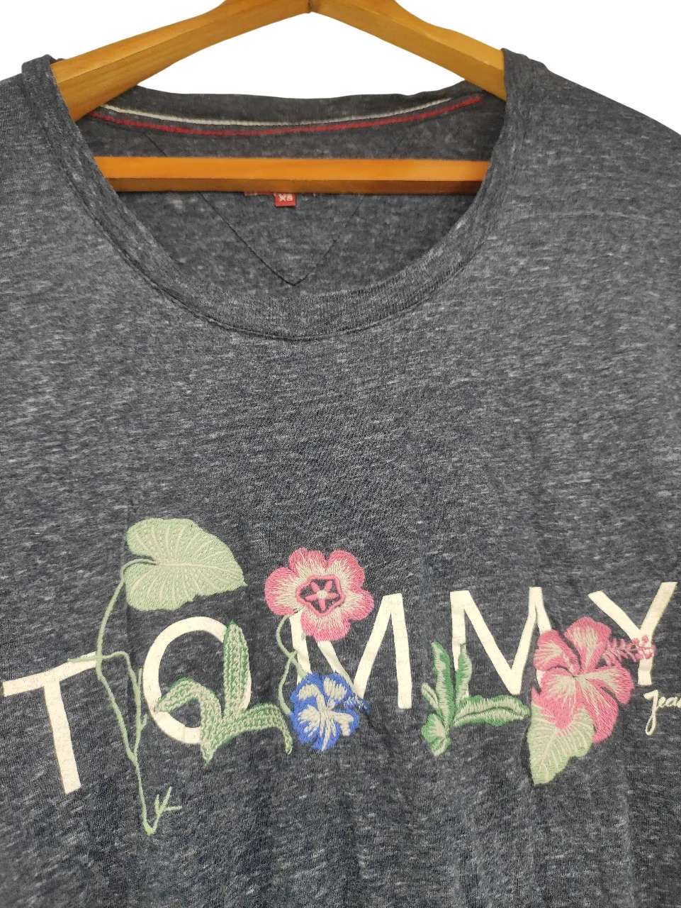  Tommy Stylish Gray Printed Tee  shirt