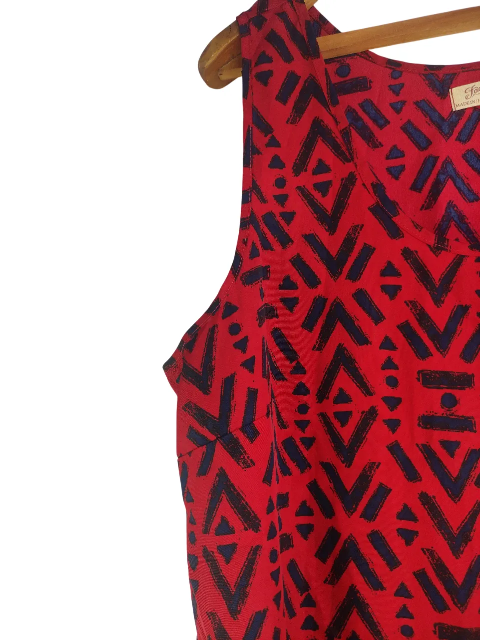 Red & Black Print Tank Top  