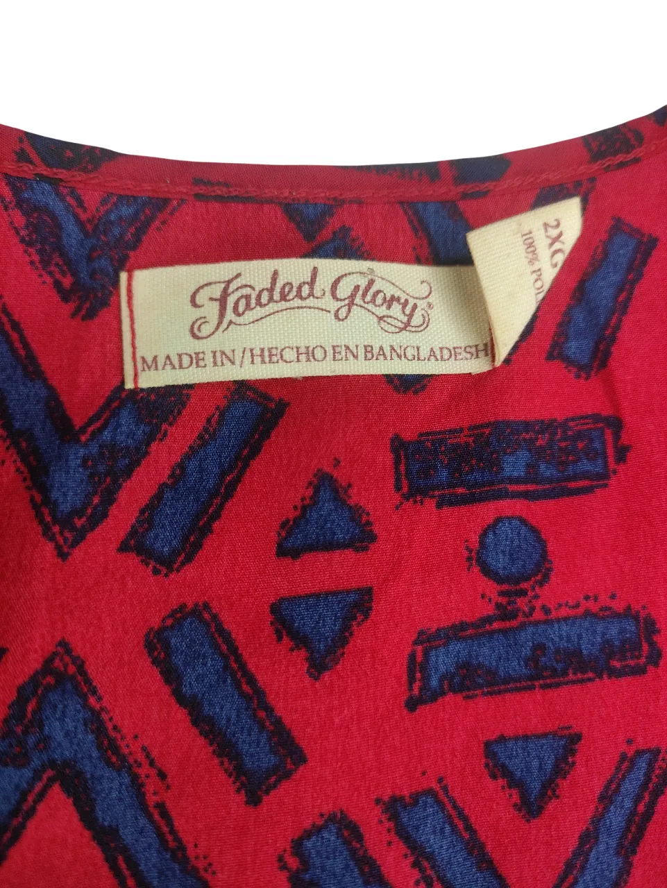 Red & Black Print Tank Top  