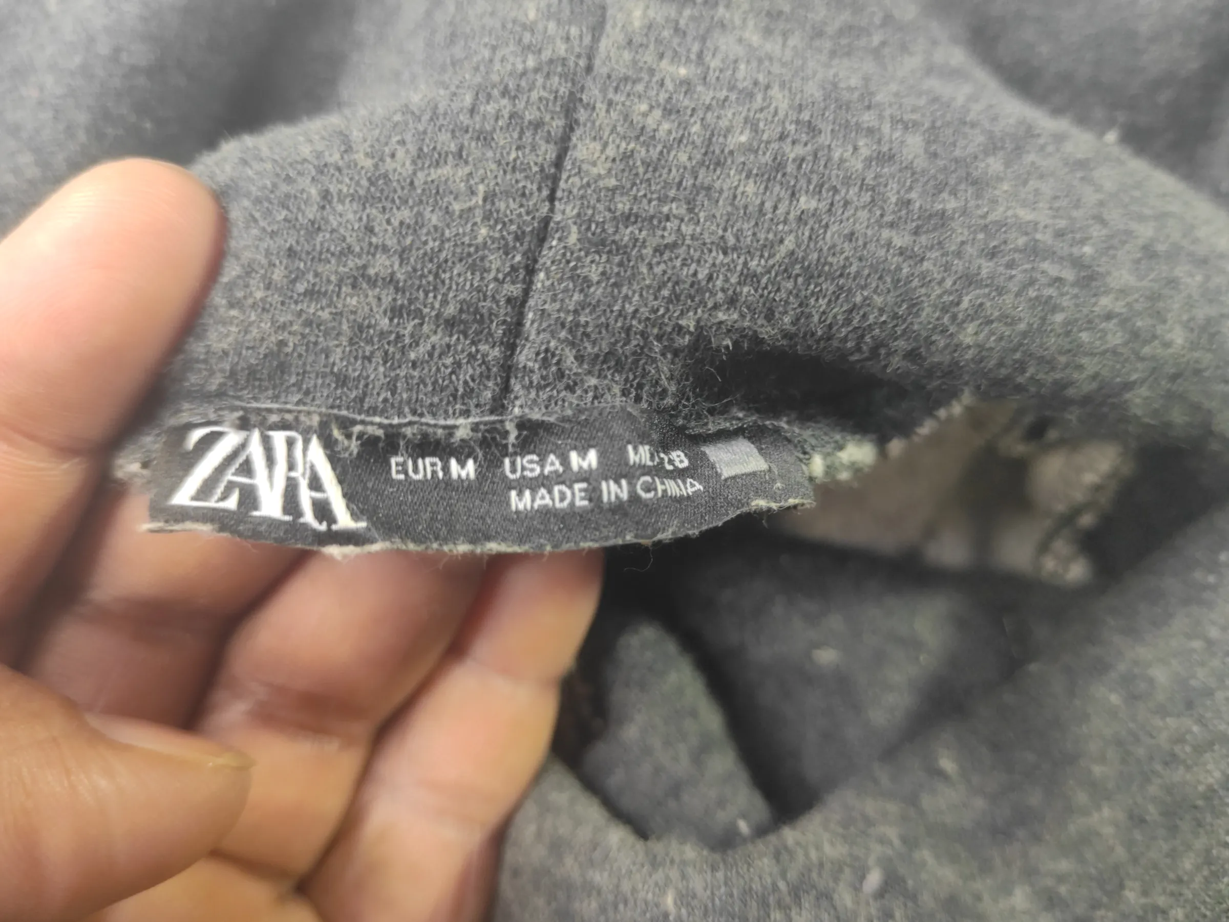 Zara Charcoal Grey High-Neck Sweatshirt
