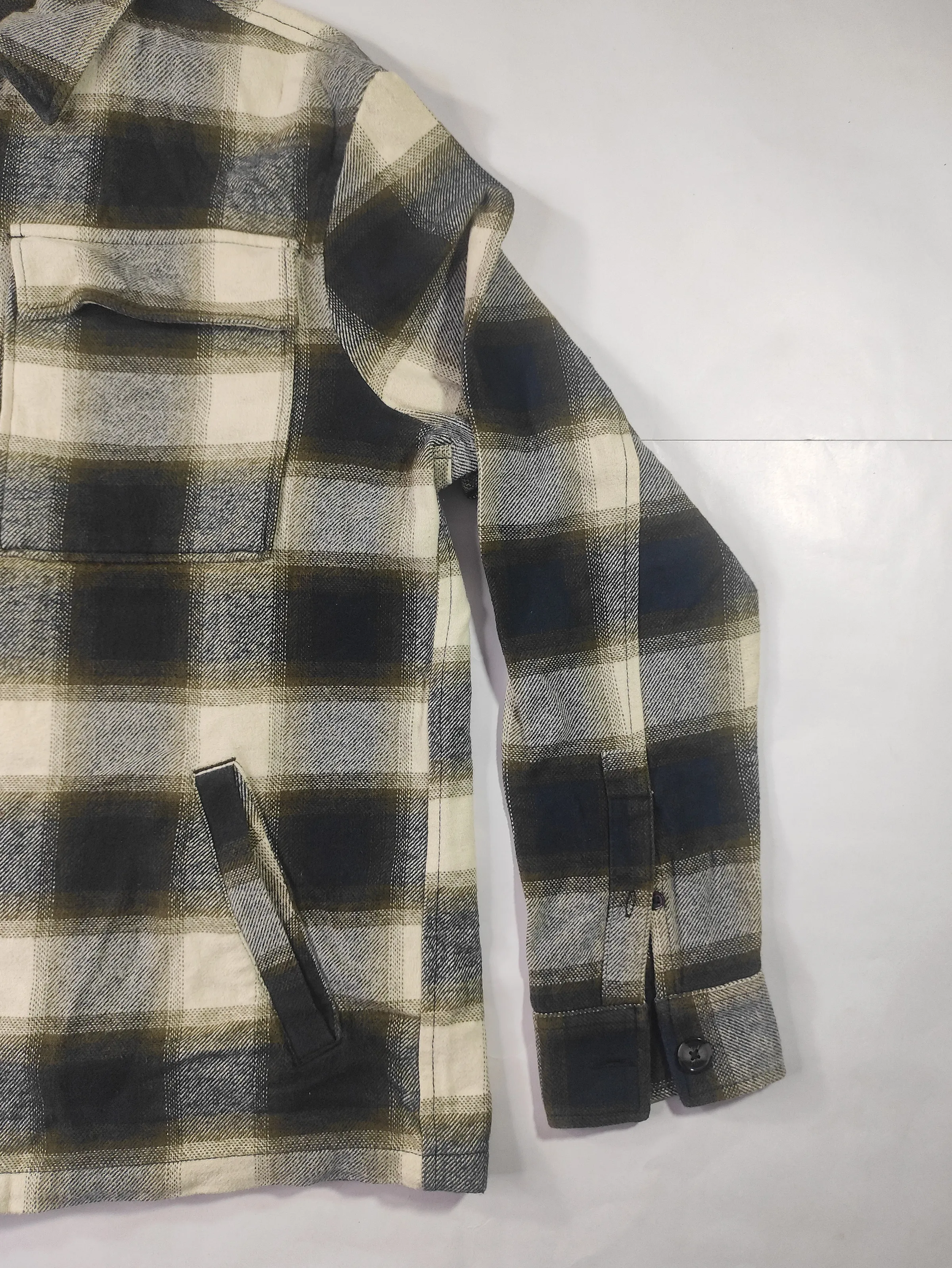 Police Plaid Zip-Front Shirt Jacket