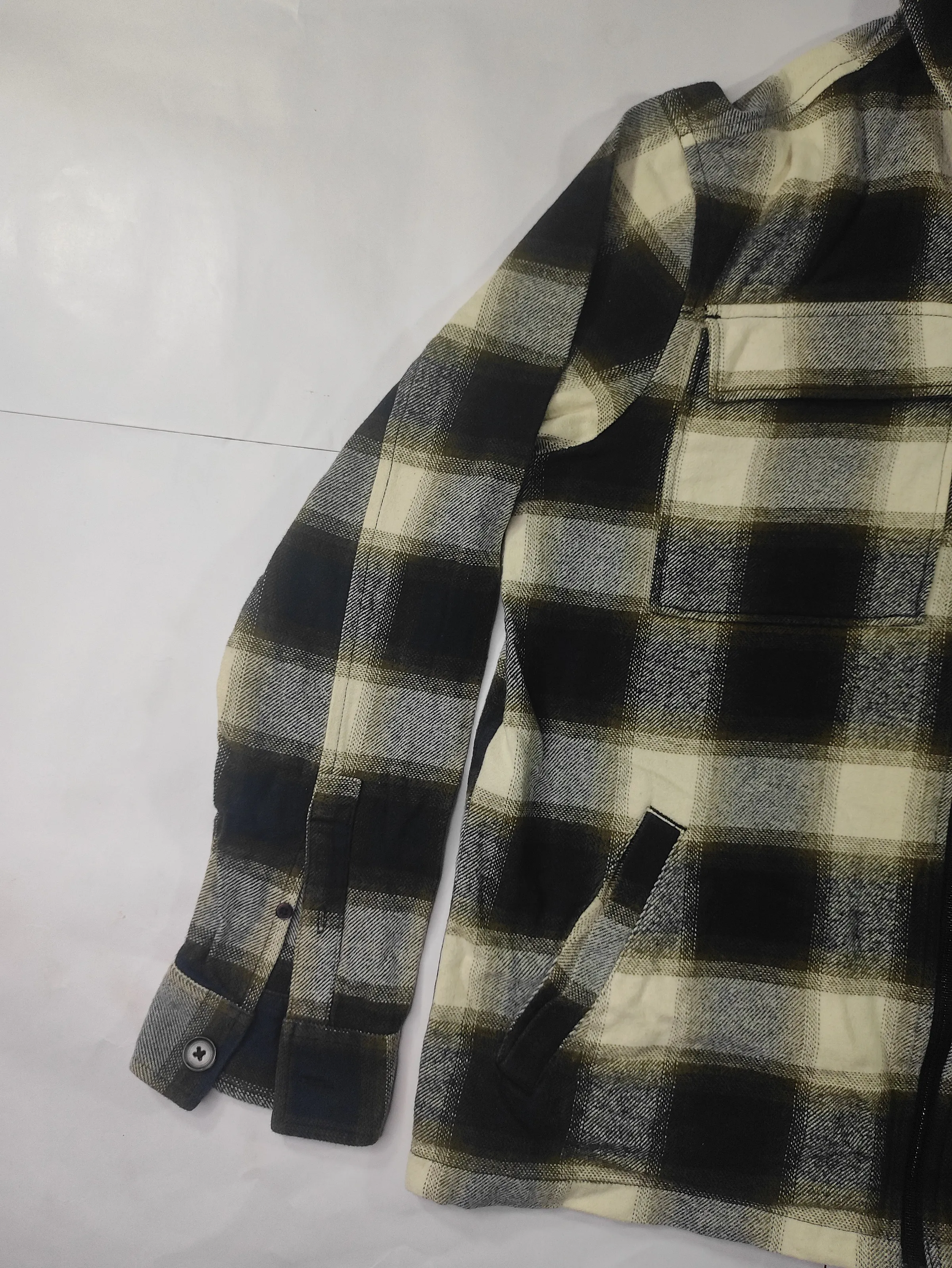 Police Plaid Zip-Front Shirt Jacket