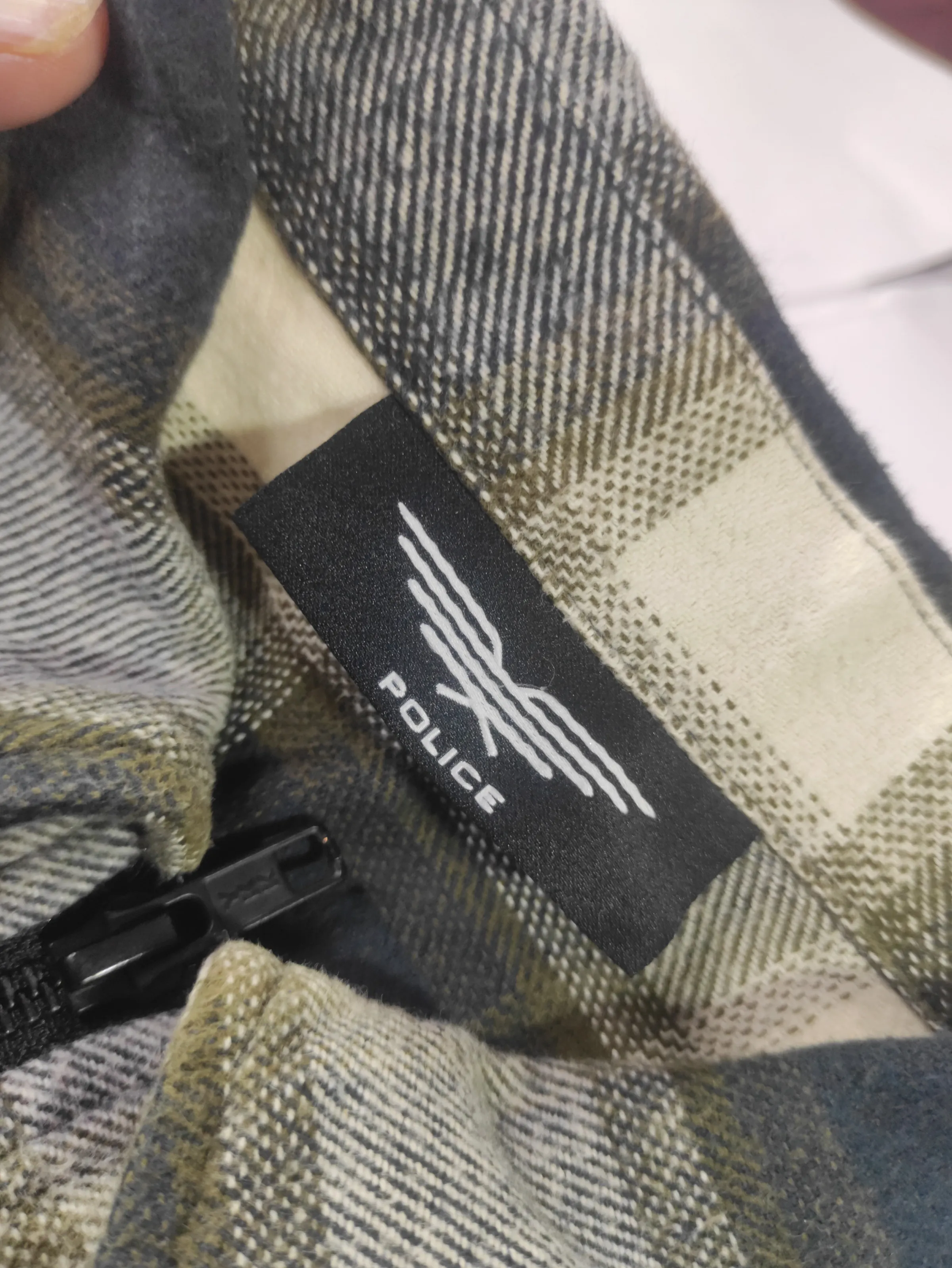 Police Plaid Zip-Front Shirt Jacket