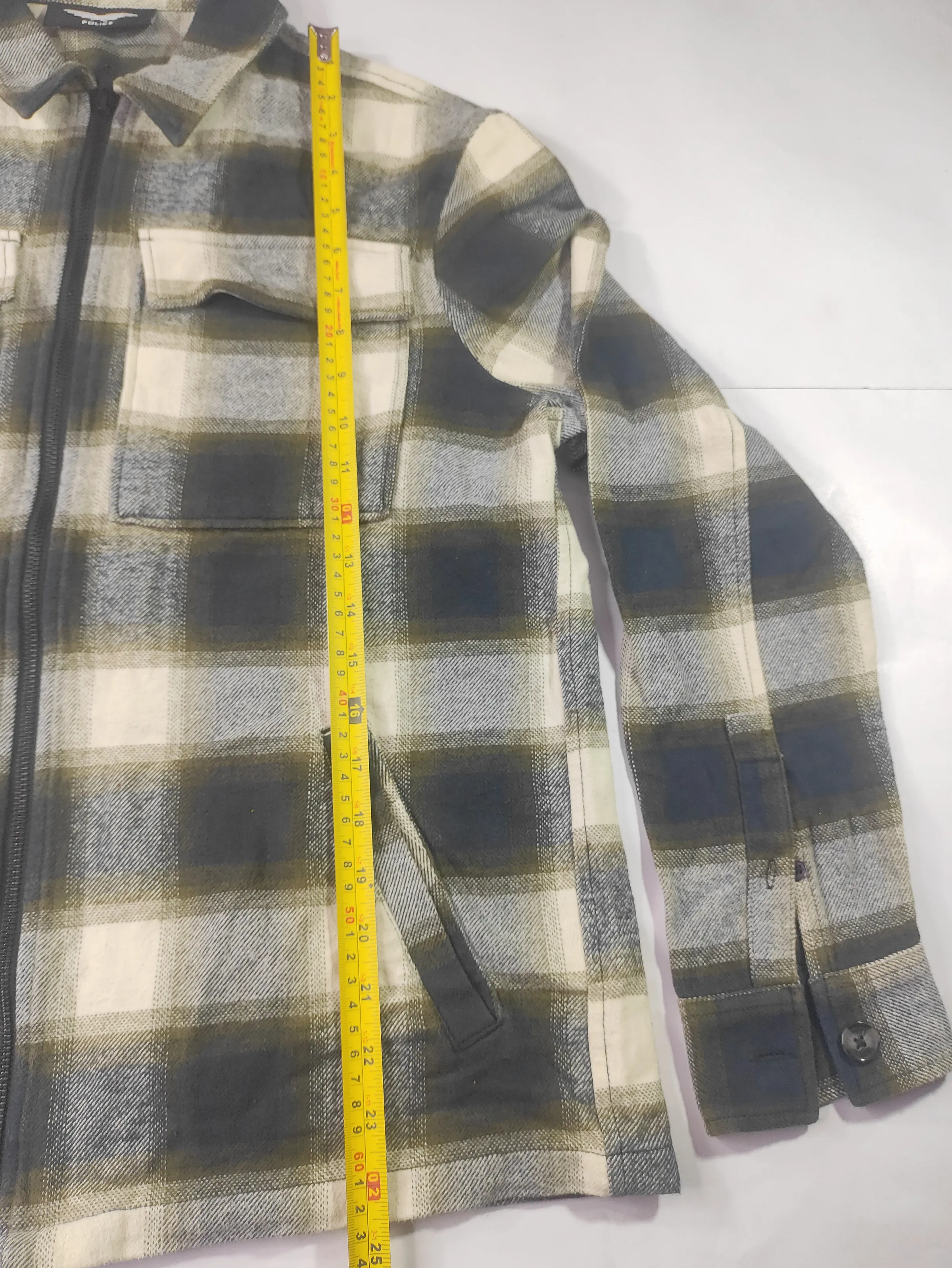 Police Plaid Zip-Front Shirt Jacket