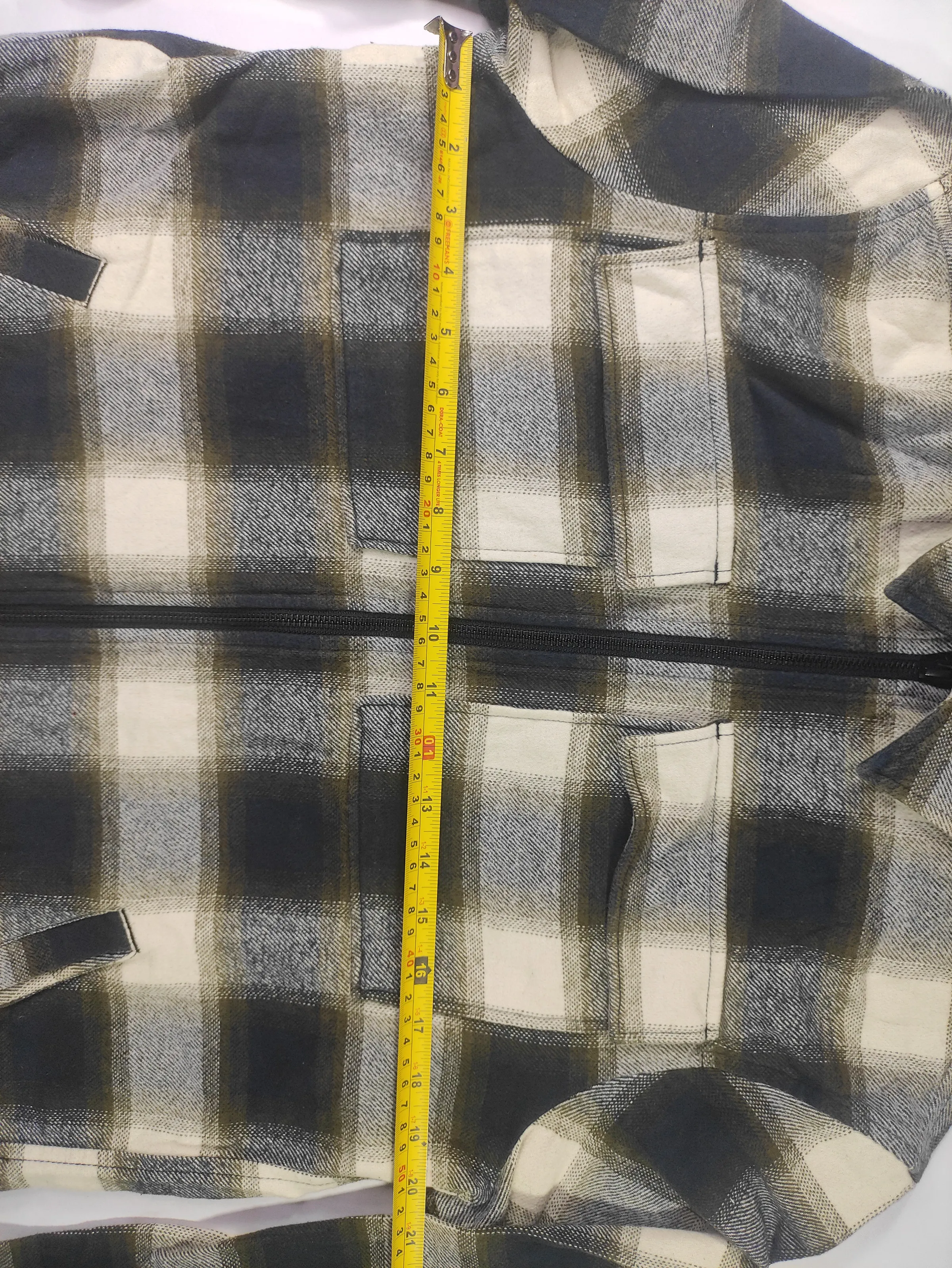 Police Plaid Zip-Front Shirt Jacket