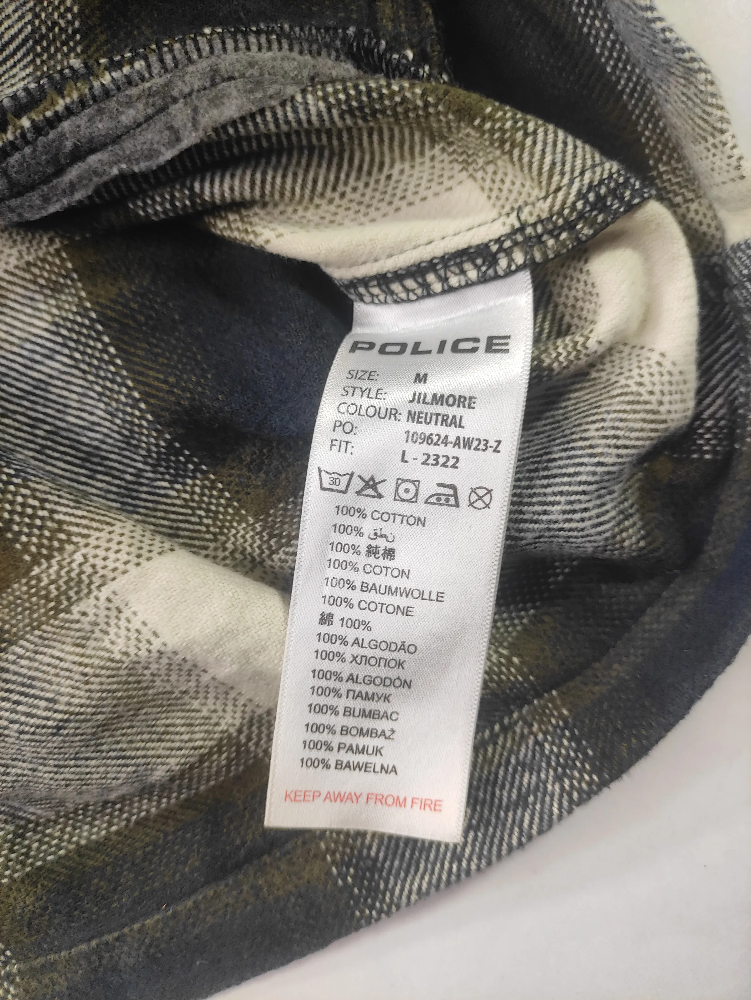 Police Plaid Zip-Front Shirt Jacket