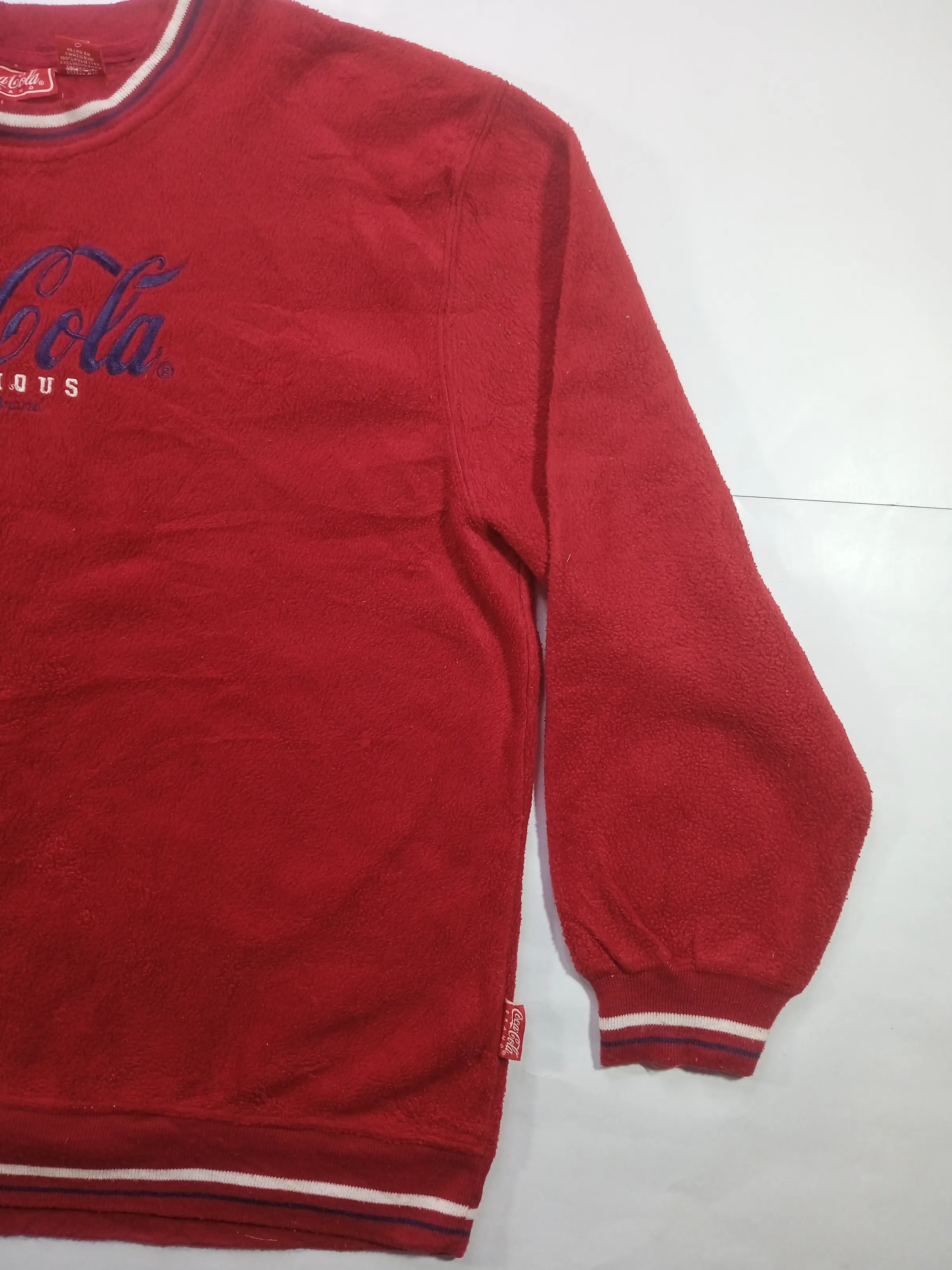 Vintage Coca-Cola Embroidered Red Fleece Sweatshirt