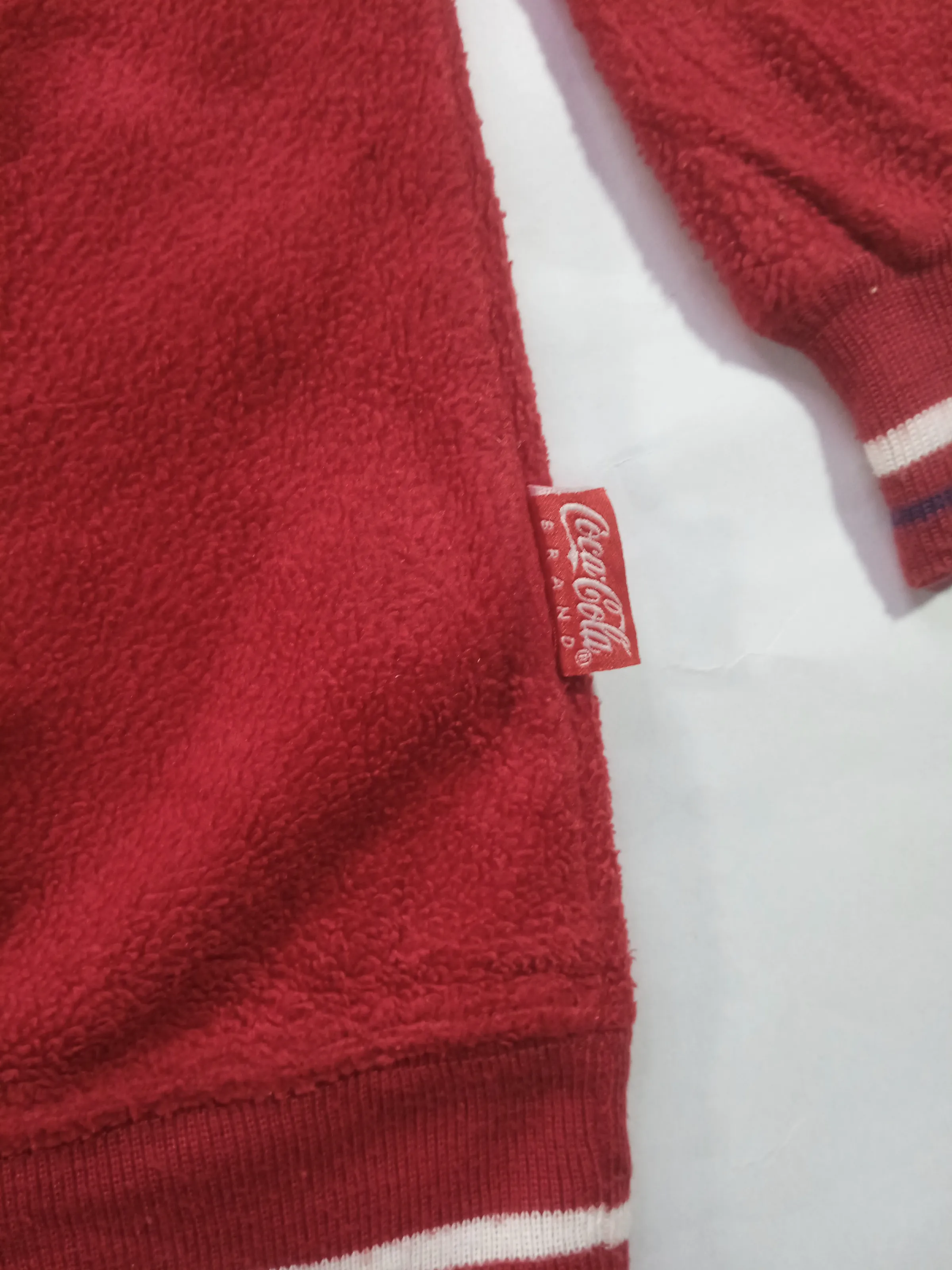 Vintage Coca-Cola Embroidered Red Fleece Sweatshirt