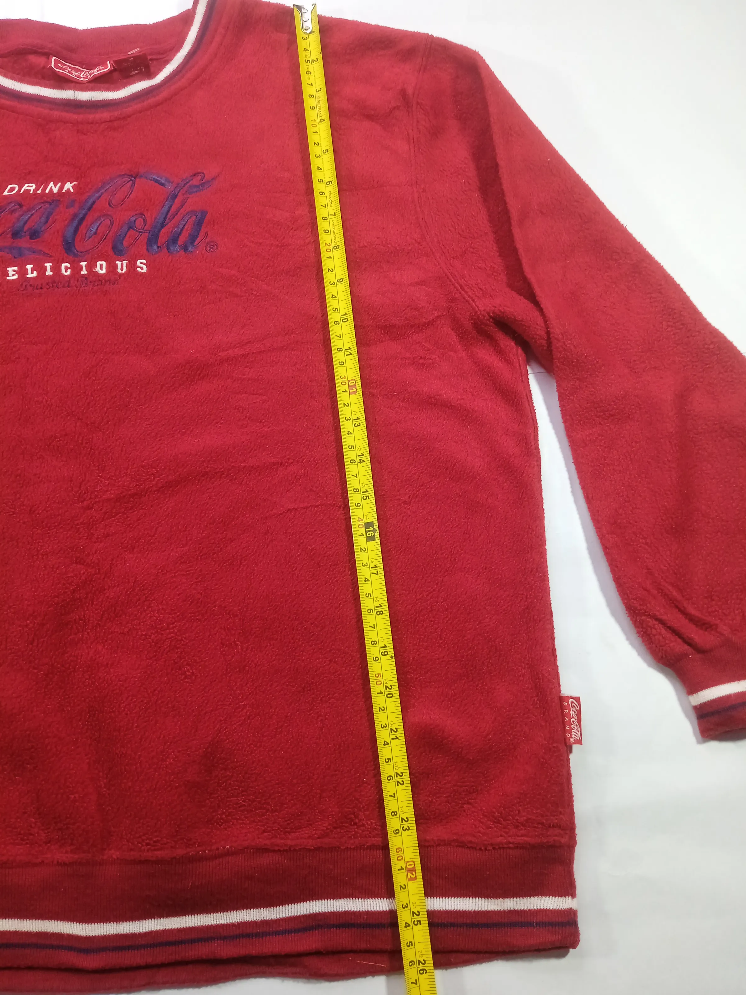 Vintage Coca-Cola Embroidered Red Fleece Sweatshirt