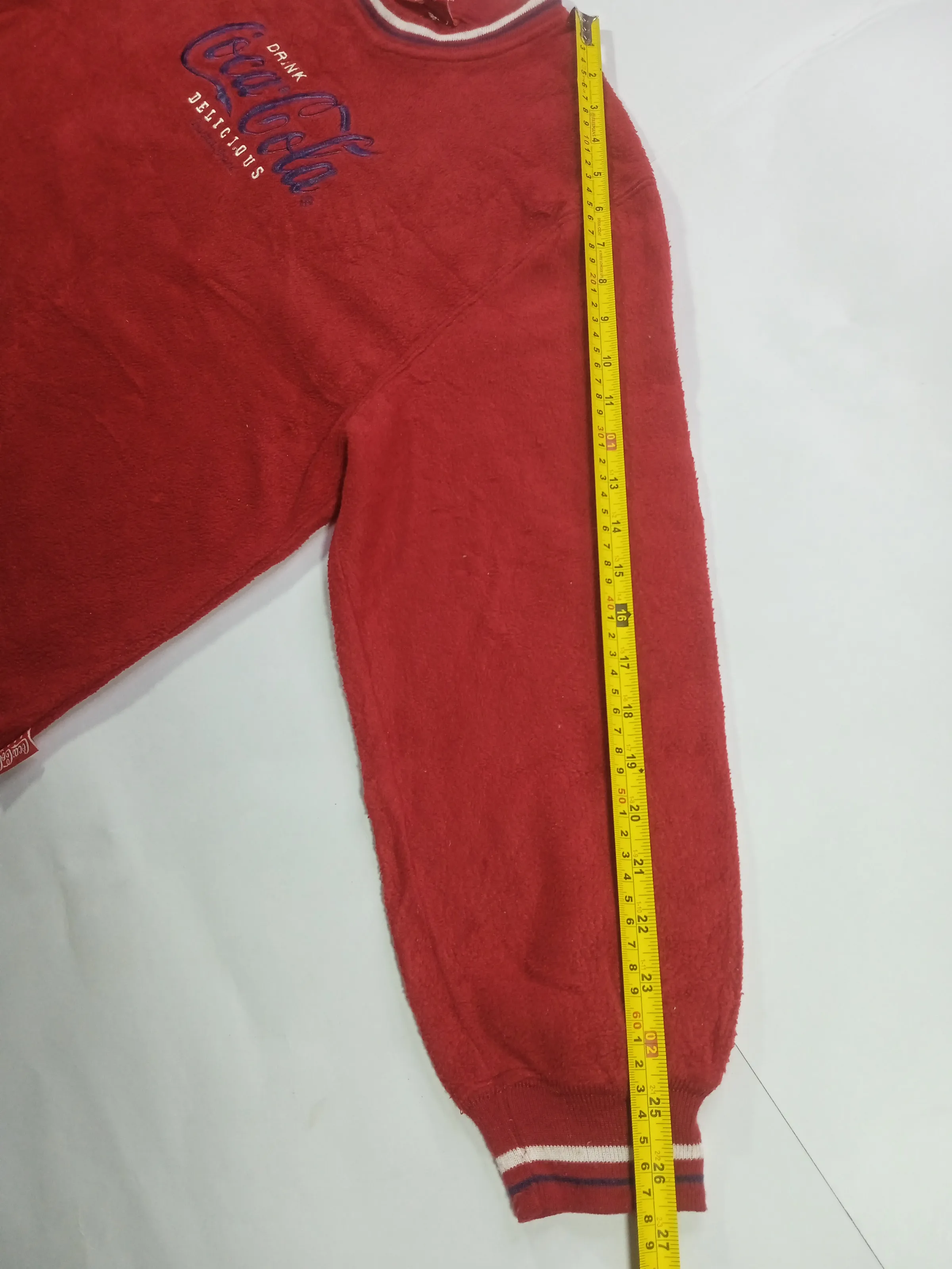Vintage Coca-Cola Embroidered Red Fleece Sweatshirt