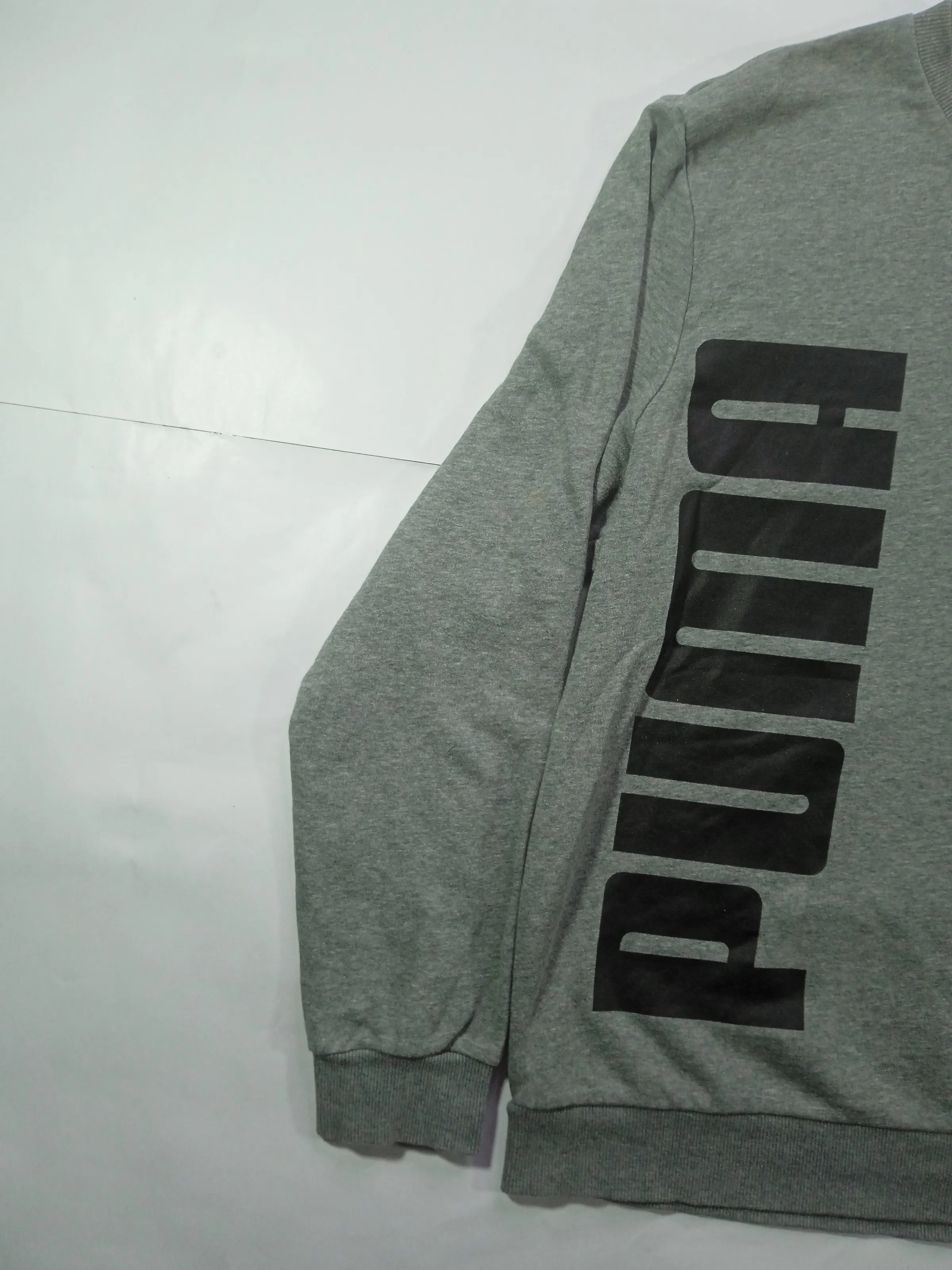 PUMA Men's Heather Grey Graphic Crewneck Sweatshirt