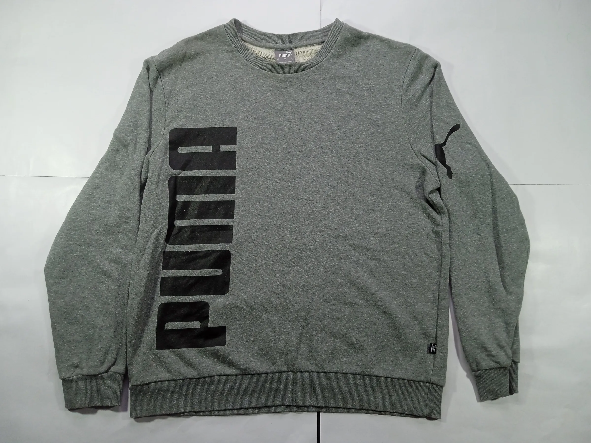 PUMA Men's Heather Grey Graphic Crewneck Sweatshirt