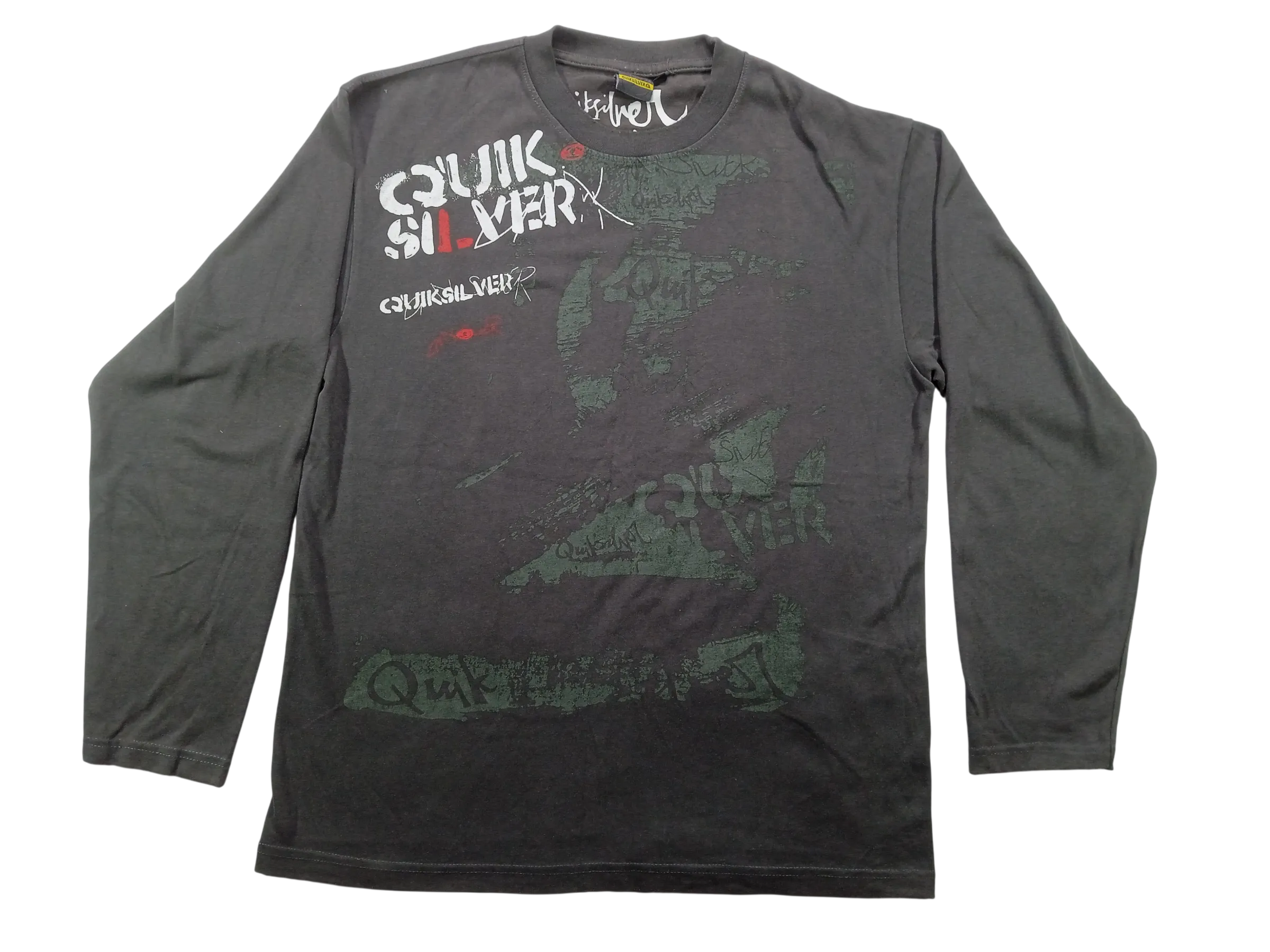 Quiksilver Men’s Vintage Long Sleeve Graphic T-Shirt - Dark Grey (Size L)