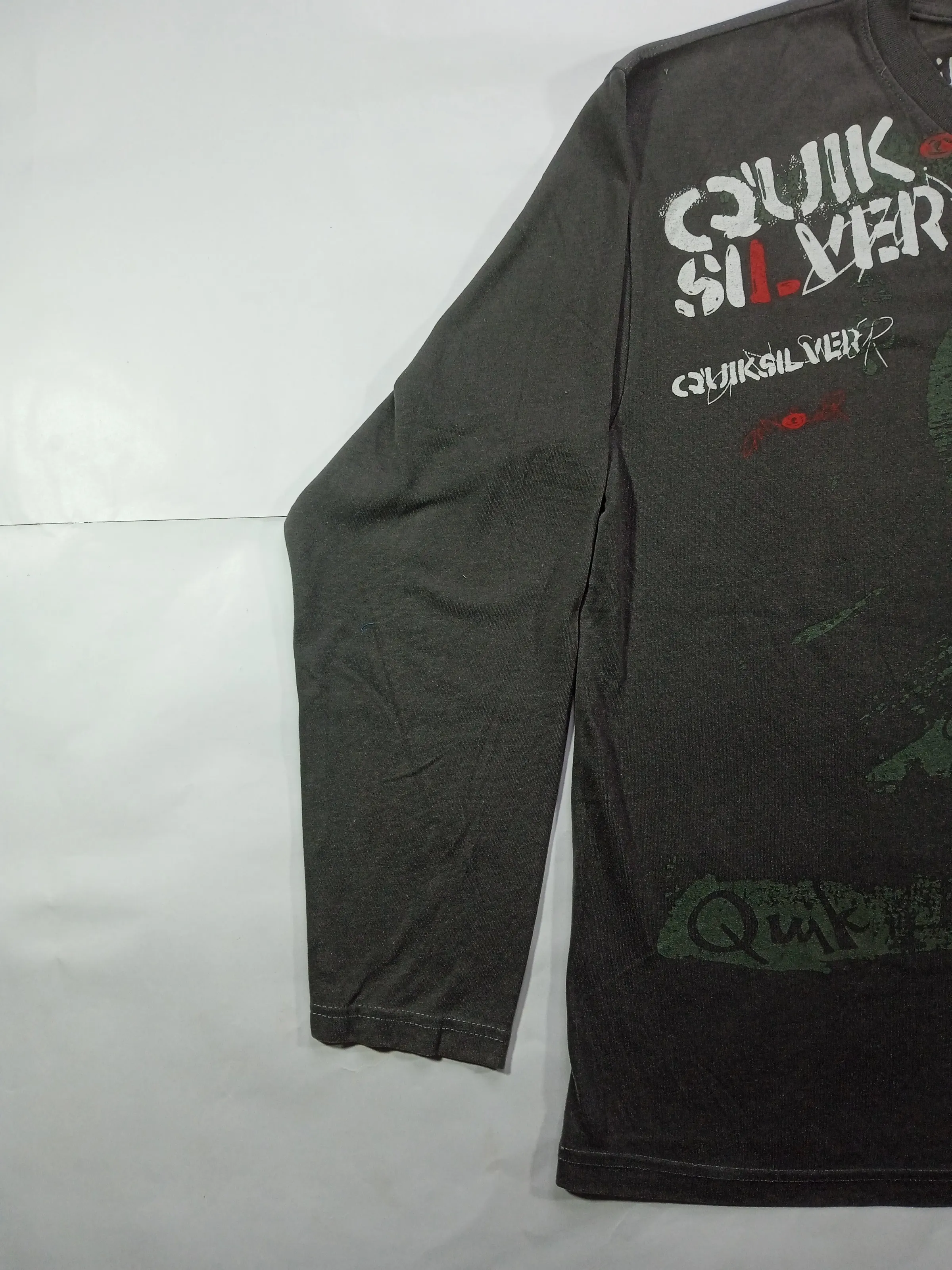 Quiksilver Men’s Vintage Long Sleeve Graphic T-Shirt - Dark Grey (Size L)