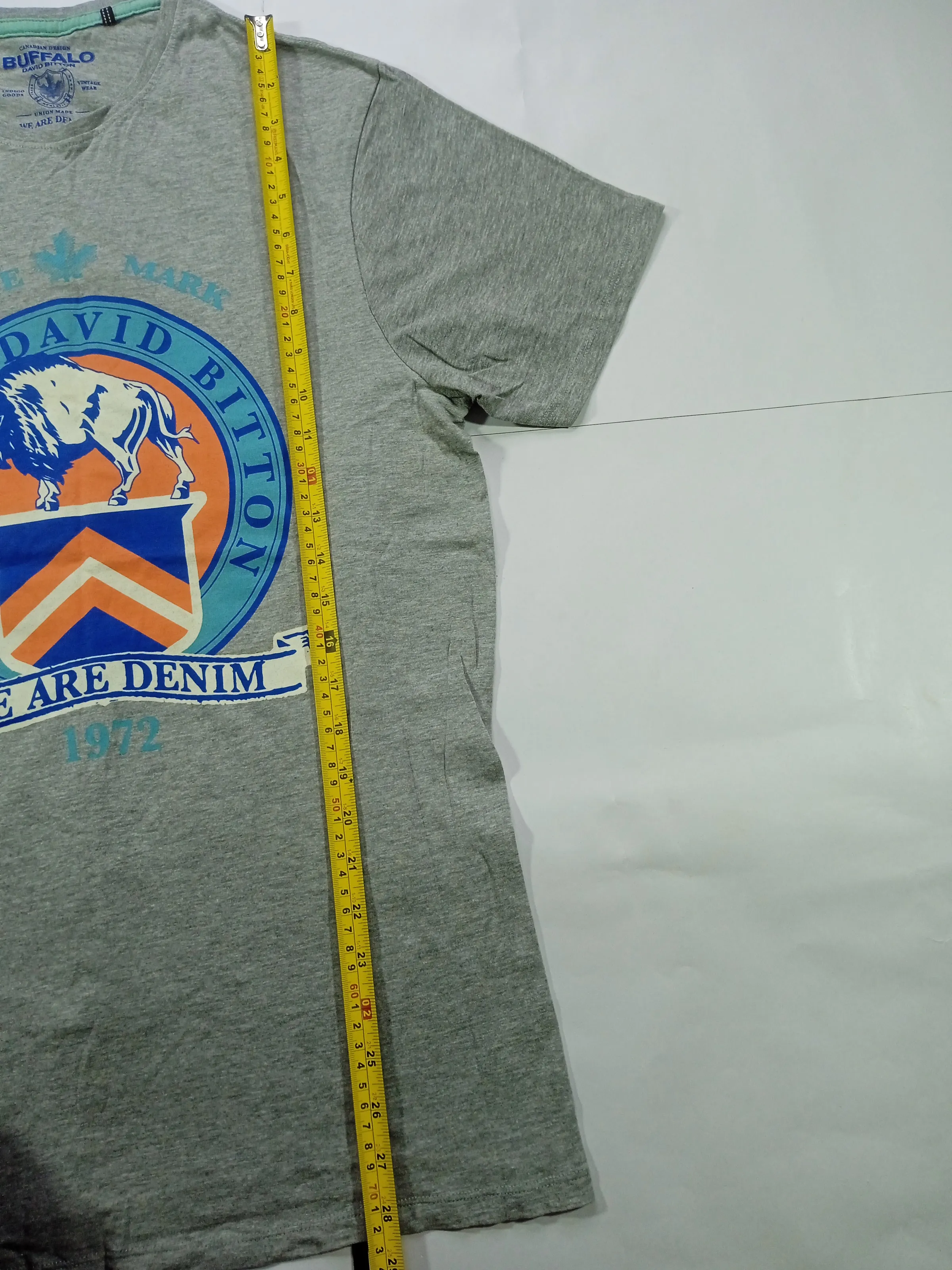 Buffalo David Bitton Men's Heather Grey "We Are Denim" Vintage Graphic T-Shirt (Size M)