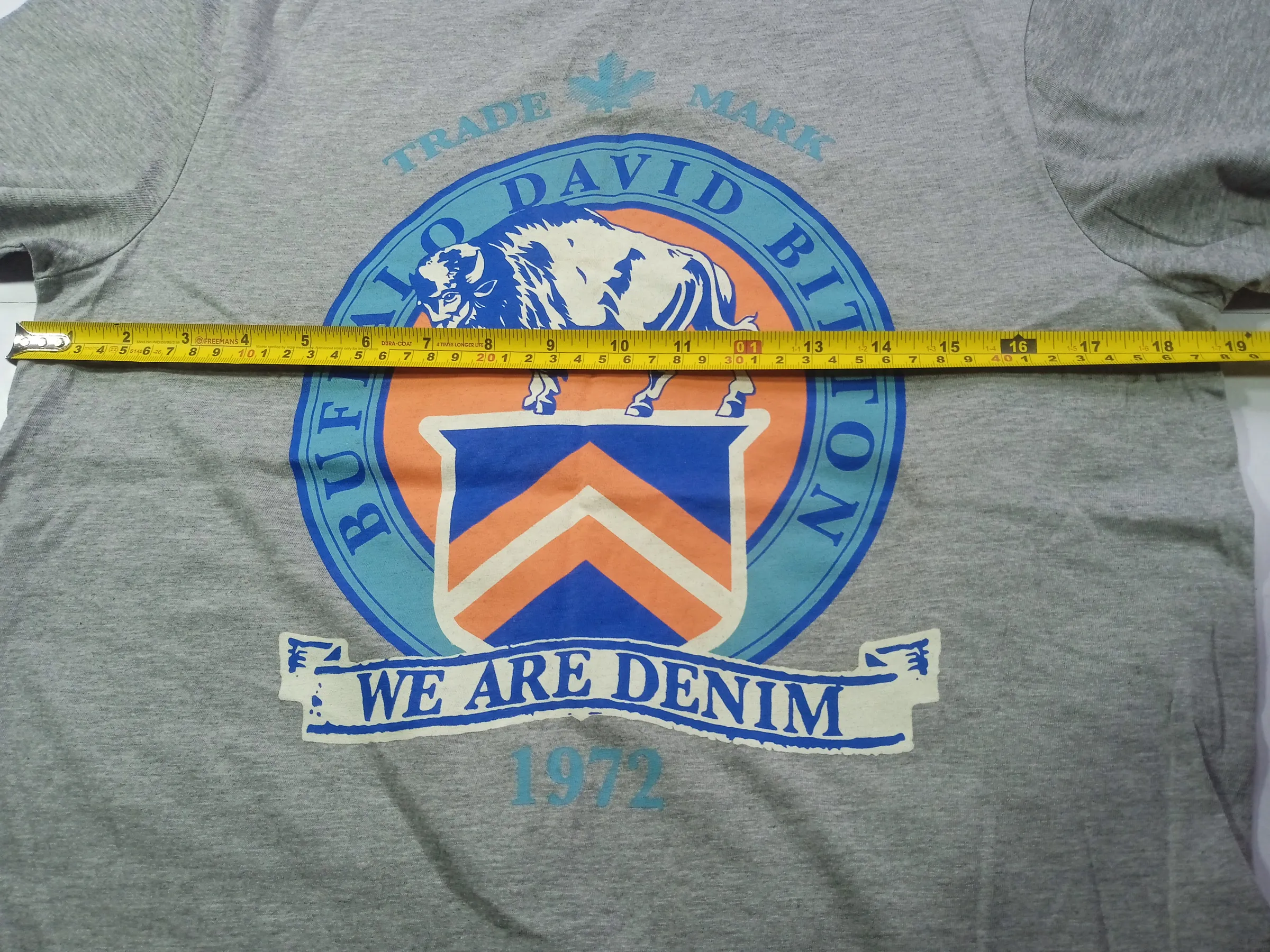 Buffalo David Bitton Men's Heather Grey "We Are Denim" Vintage Graphic T-Shirt (Size M)