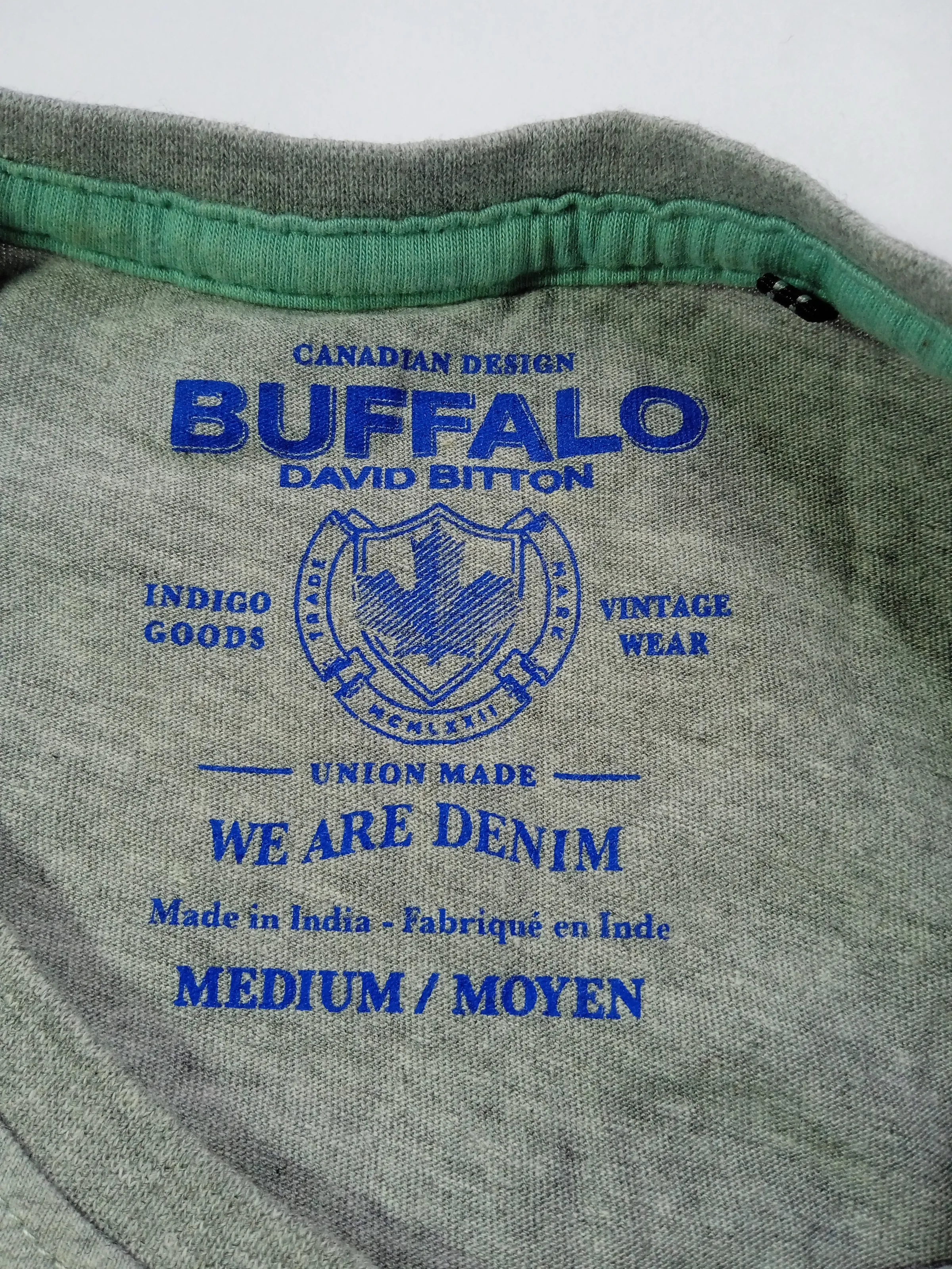 Buffalo David Bitton Men's Heather Grey "We Are Denim" Vintage Graphic T-Shirt (Size M)