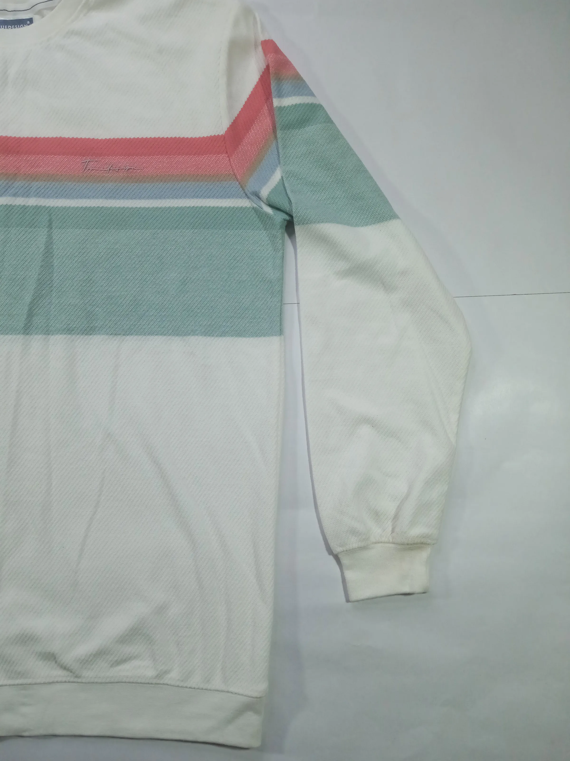 TRUEDESIGN Men's Tuscano Multi-Color Striped Crew Neck Sweatshirt / Full Sleeve T-Shirt