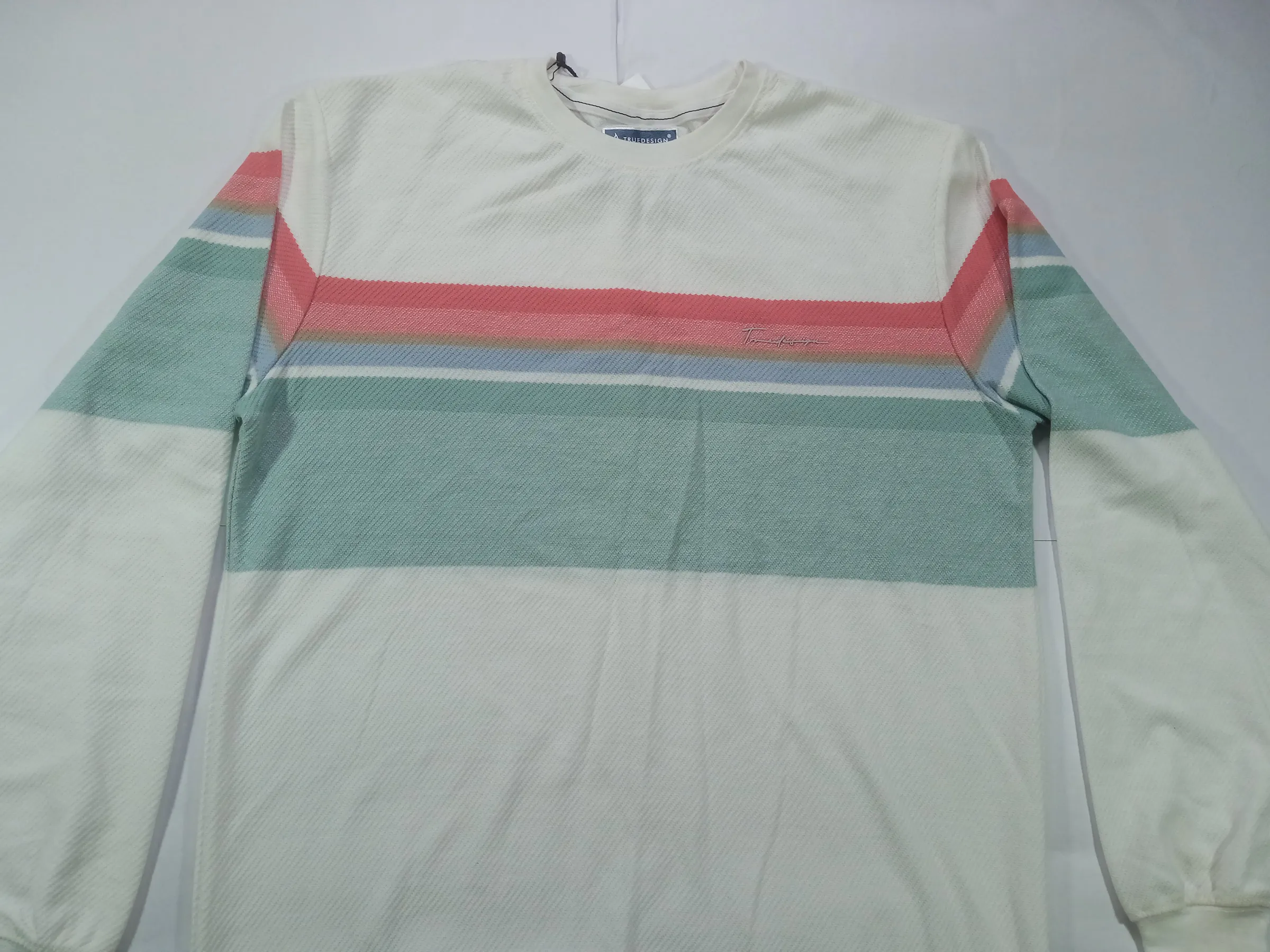 TRUEDESIGN Men's Tuscano Multi-Color Striped Crew Neck Sweatshirt / Full Sleeve T-Shirt