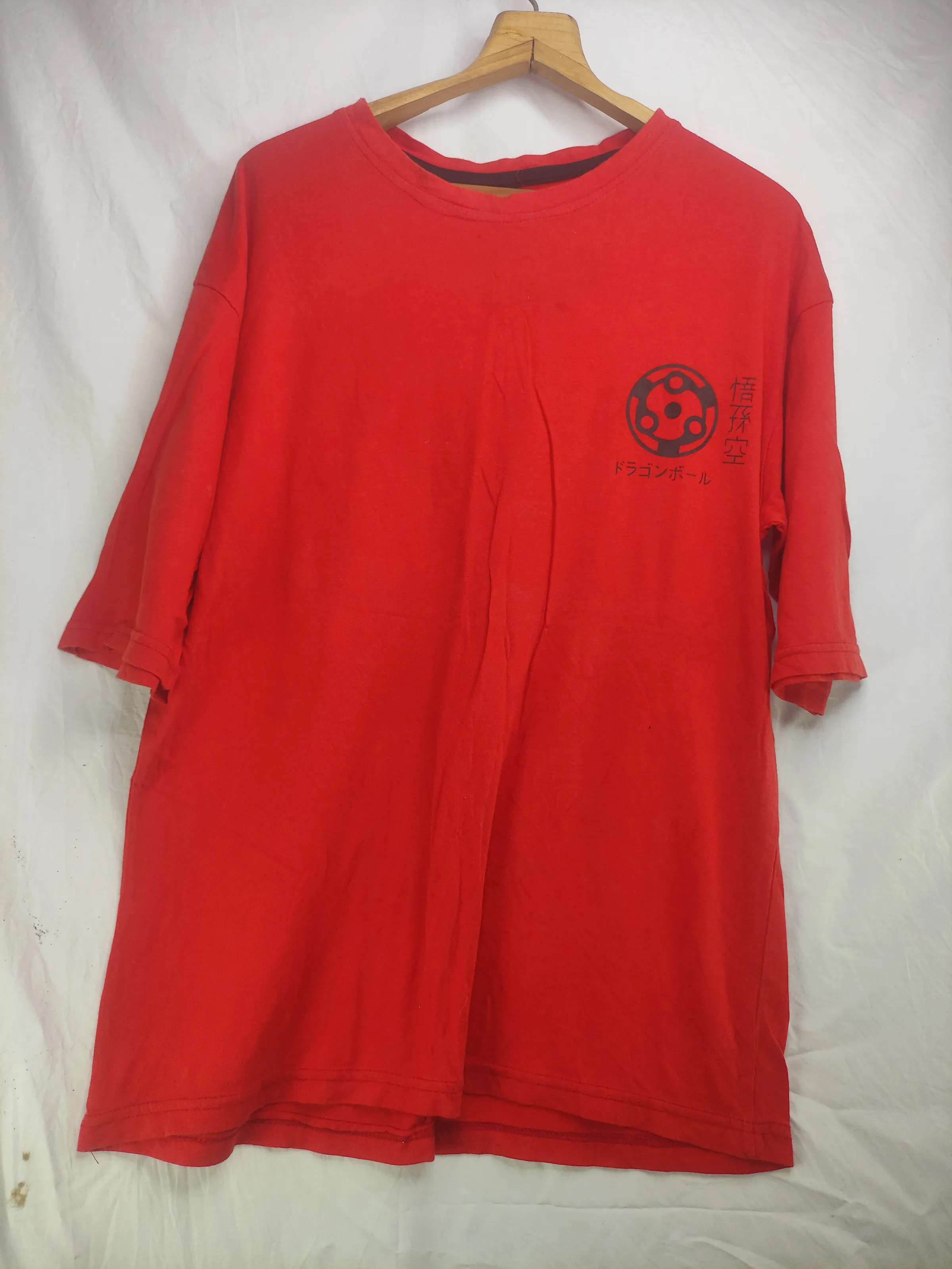 THE ANIME COLLABORATION Men's Crimson Red Anime Graphic T-Shirt – Front Emblem & Back Art Print