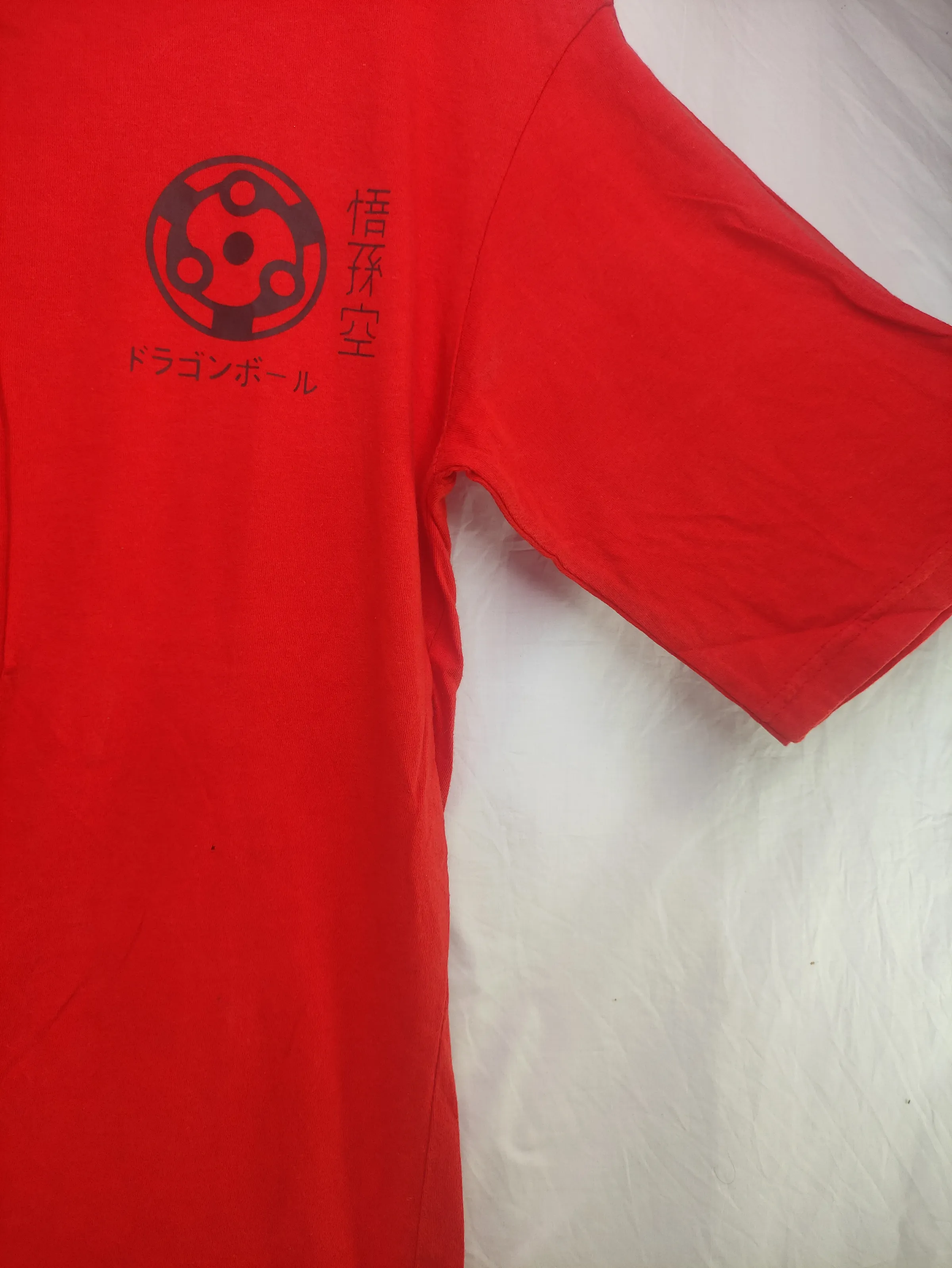 THE ANIME COLLABORATION Men's Crimson Red Anime Graphic T-Shirt – Front Emblem & Back Art Print