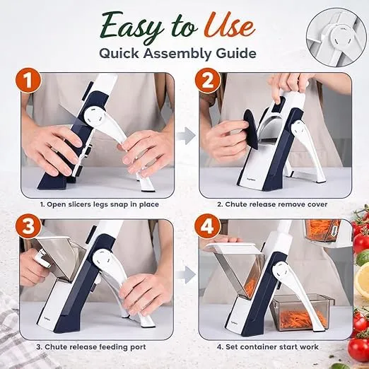 6-in-1 Manual Vegetable Chopper & Mandoline Slicer – Multifunction Kitchen Cutter