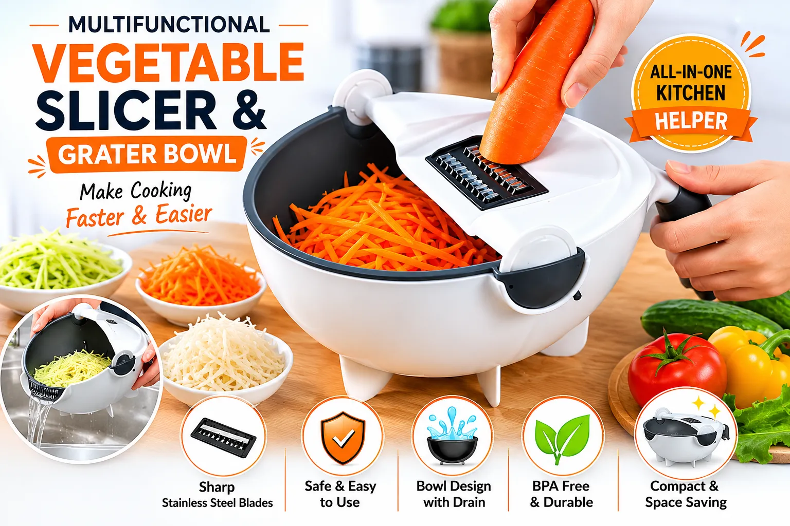 Multipurpose Automatic Fruit & Vegetable Grater
