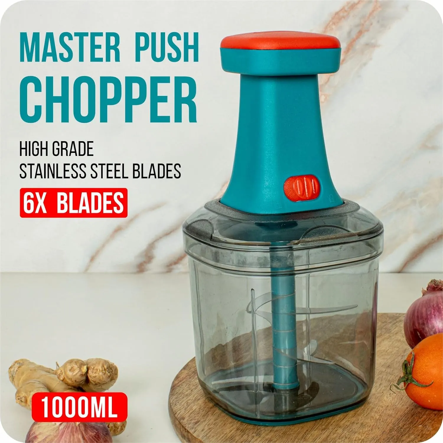 Manual Hand Push Food Chopper & Vegetable Cutter