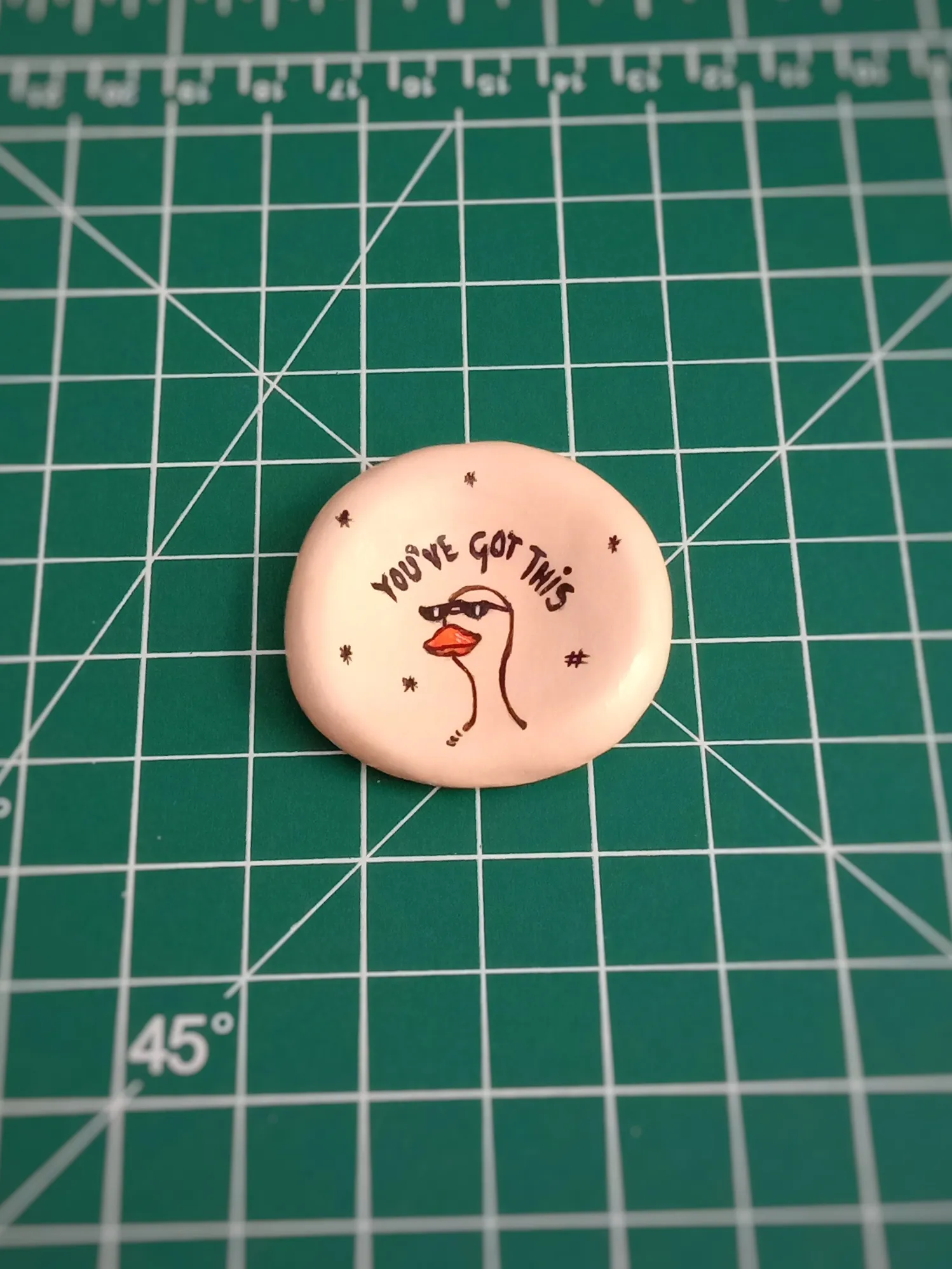 Worry Stone Handmade with Clay - Comes with the Message of You've got this ❤️