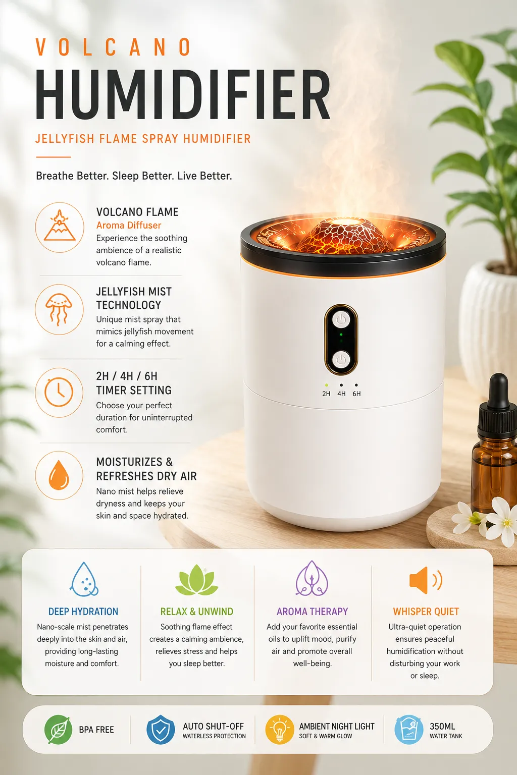 Volcano humidifier
