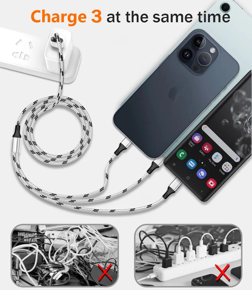 3 in 1 cloth cable