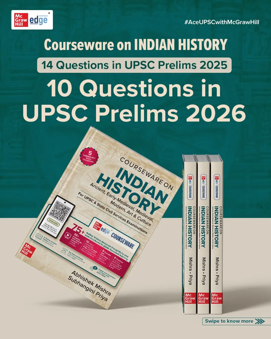 Indian History, 2e for UPSC 2026 by Abhishek Mishra | Chapter-wise 14 Years Online Prelims & Mains PYQs (2013-26) | 100+ Author Videos | 5-Themes-in-1: Ancient, Early-Med, Med, Modern, Art & Culture